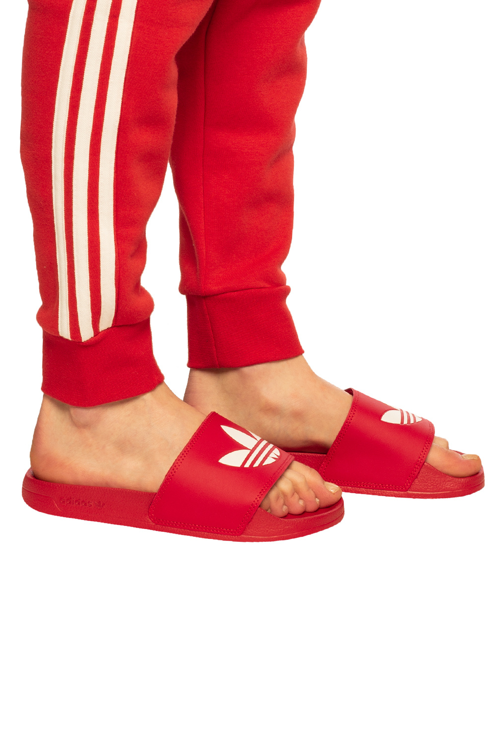 Red adidas 2024 slides women's